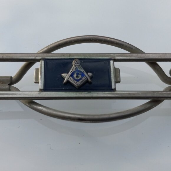 Swank Klip Masonic on Onyx Ground Neck Tie Bar Freemasonry - Picture 5 of 15